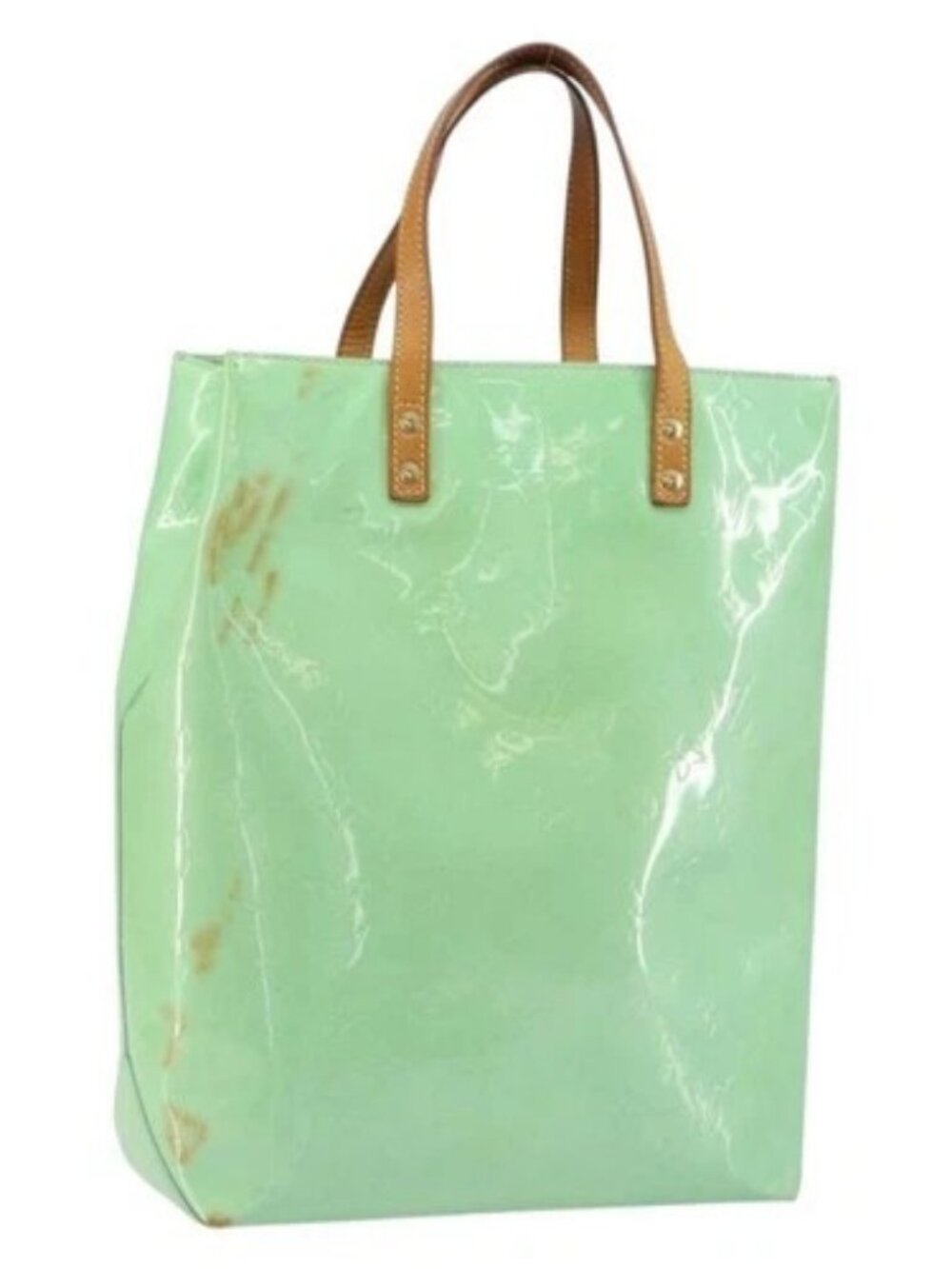 LOUIS VUITTON Monogram Vernis Reade MM Hand Bag Peppermint M91305 LV Auth gh1677